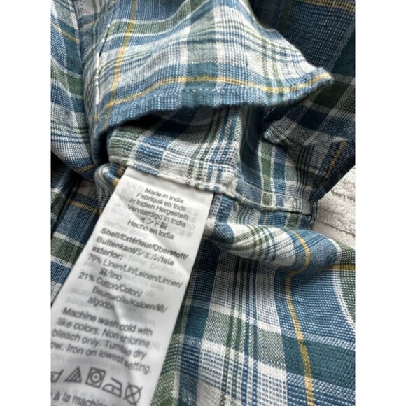 New J. Crew Men's Short-Sleeve Slim Linen-Cotton Plaid Shirt Large AL189 $59.50 - Picture 4 of 8
